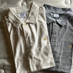 Brooks Brothers Cream and Gray Polo Shirts with Classic Collar
